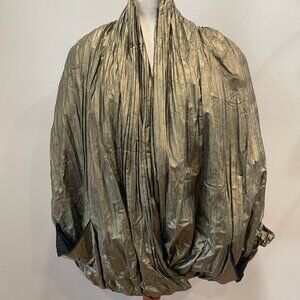 Vintage Babette Vegas Gold Bomber Jacket with Pockets